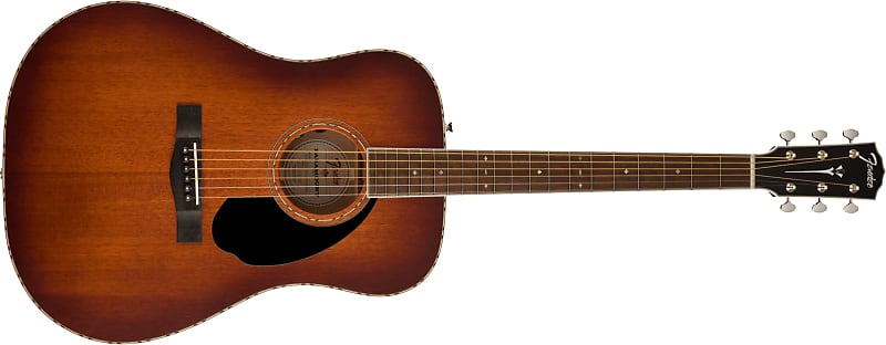 Акустическая гитара Fender Paramount PD-220E Acoustic Electric all Solid Guitar, Aged Cognac w/ Case