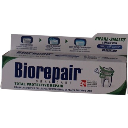 

Зубная паста Biorepair Total Protective Repair с микровосстановлением, 2,02 жидких унции, 60 мл, Vittleitaly