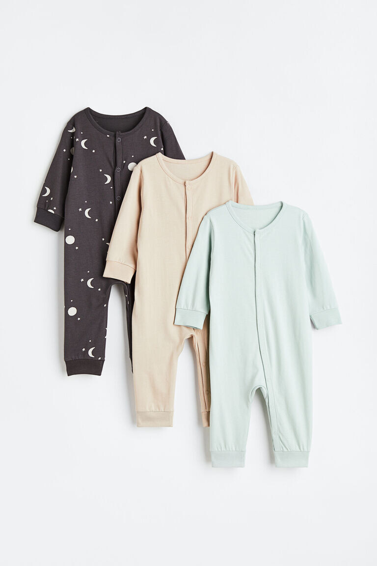 

3 пары хлопковых пижам H&M, серый