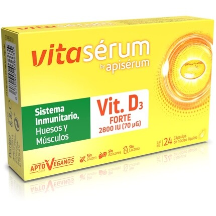 

VitasRum By ApisRum Витамин D3 2800 Iie поддерживает иммунную систему, кости и мышцы - подходит для веганов, Apiserum