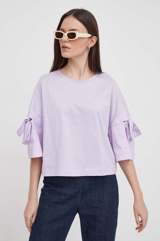 

Хлопковая футболка United Colors of Benetton, фиолетовый