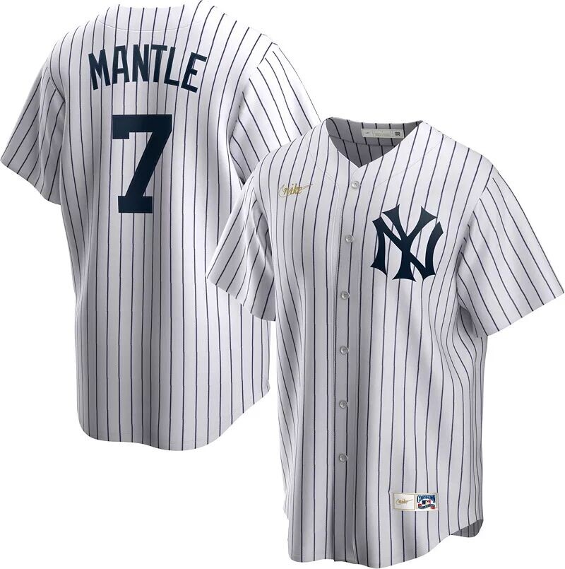 

Мужская белая майка Nike New York Yankees Mickey Mantle #7