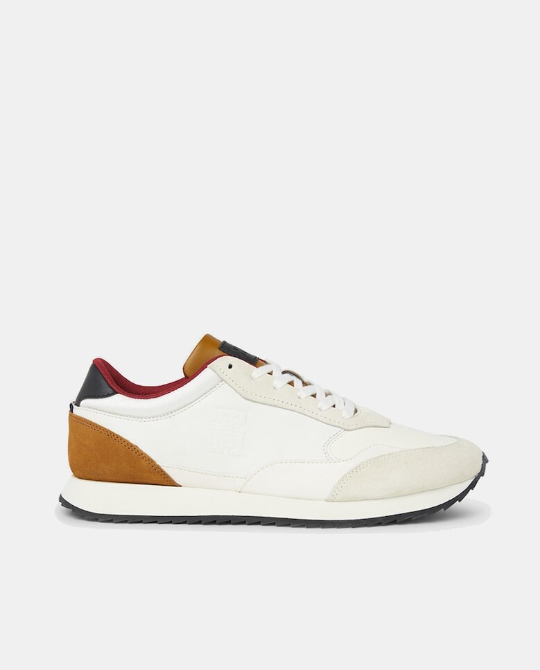 

Мужские кроссовки из кожи с монограммой Tommy Hilfiger, белый
