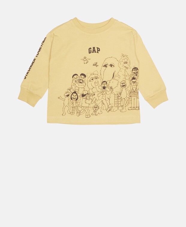 

Топ с длинными рукавами Gap, светло-желтого