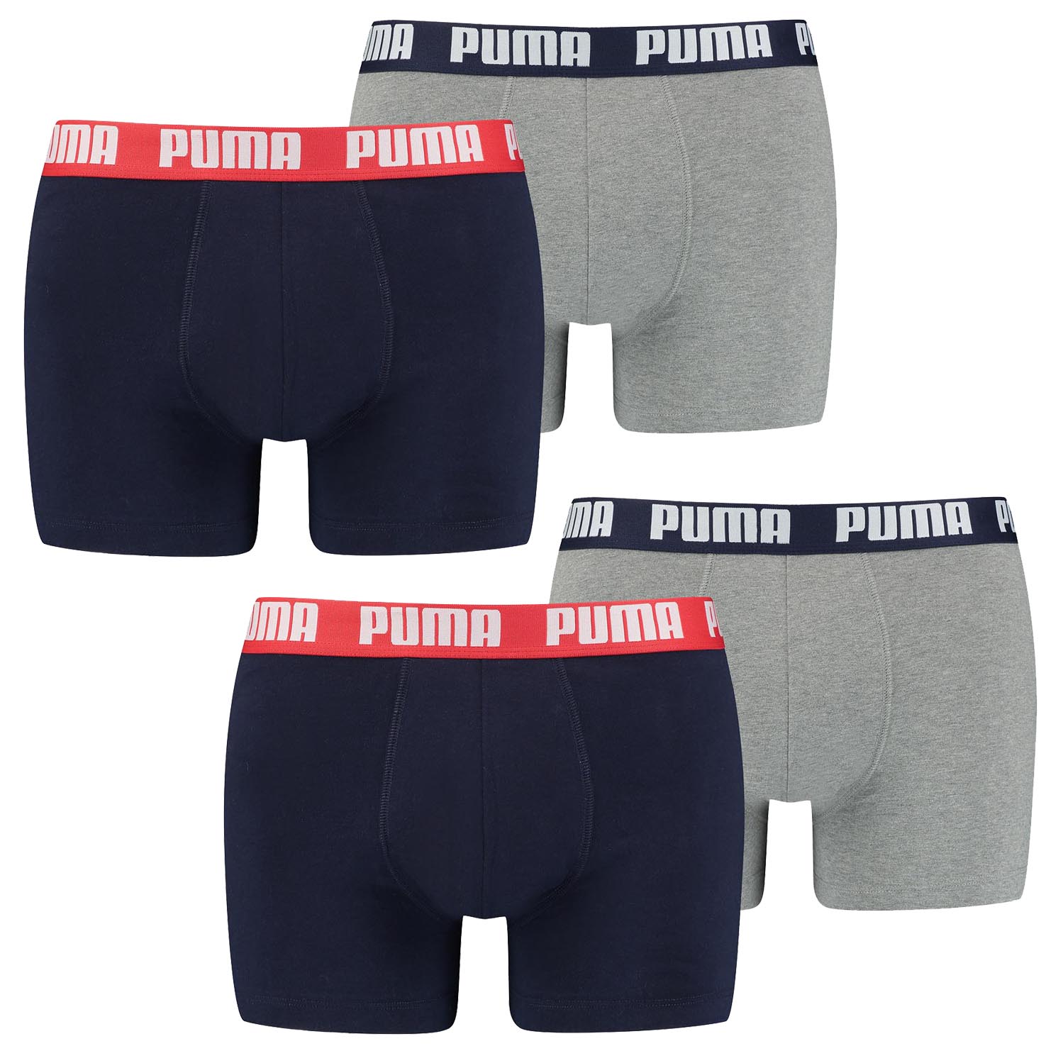 Боксеры Puma Boxershorts PUMA BASIC BOXER 4P, цвет 036 - Blue / Grey Melange
