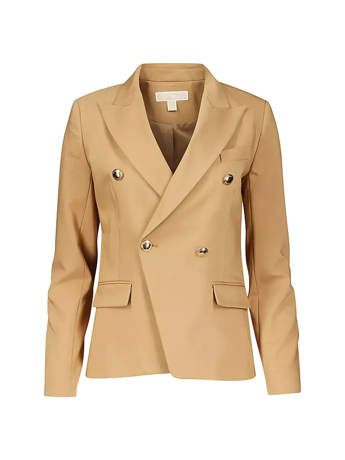 

Двубортный пиджак из эластичного хлопка Michael Michael Kors, цвет dark camel