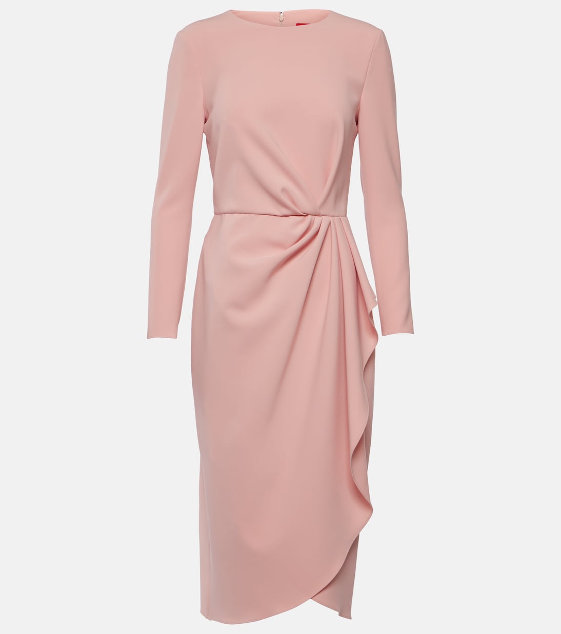 

Платье миди со сборками из джерси Carolina Herrera, розовый