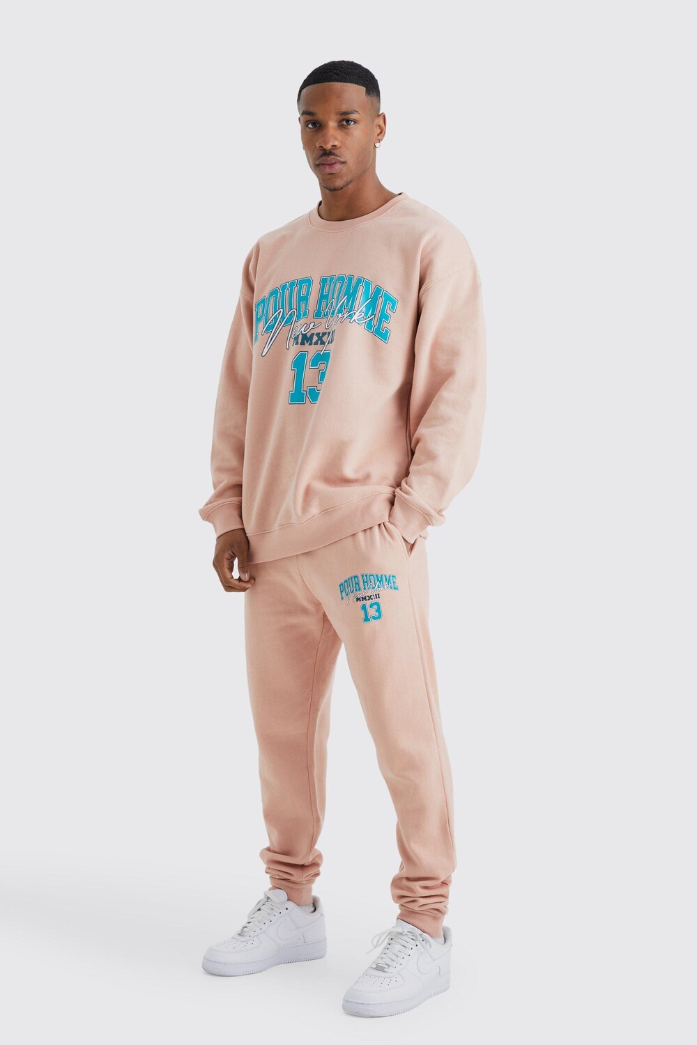 

Универсальный спортивный костюм oversize pour homme Boohoo, розовый
