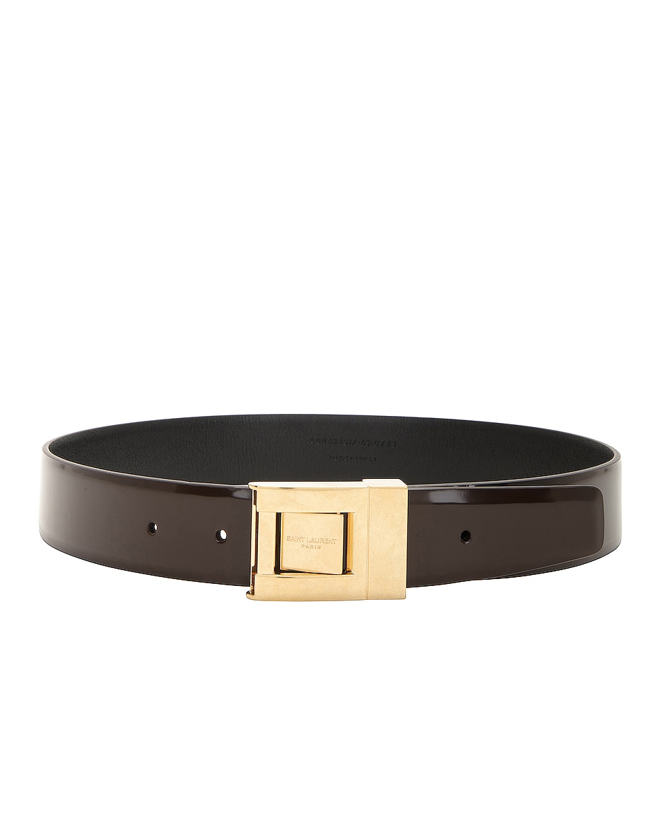 

Ремень Saint Laurent Ceinture Boucle, цвет Dark Maroon & Aged Gold