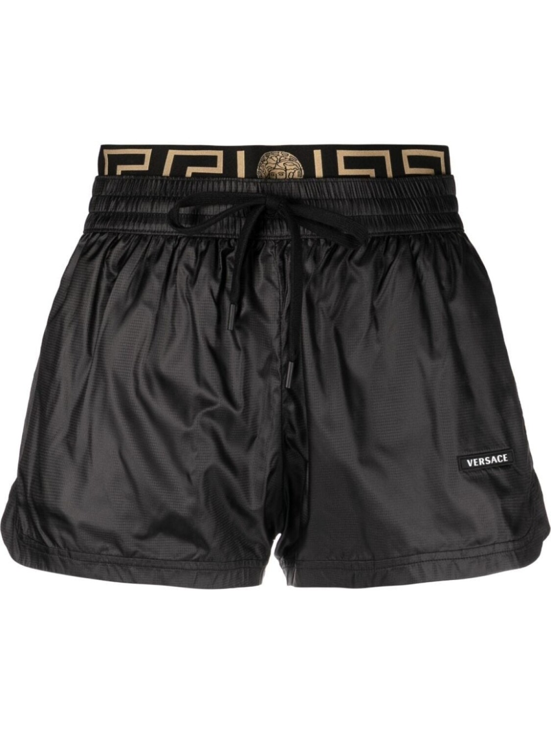 

Versace шорты с завышенной талией и узором Greca, черный