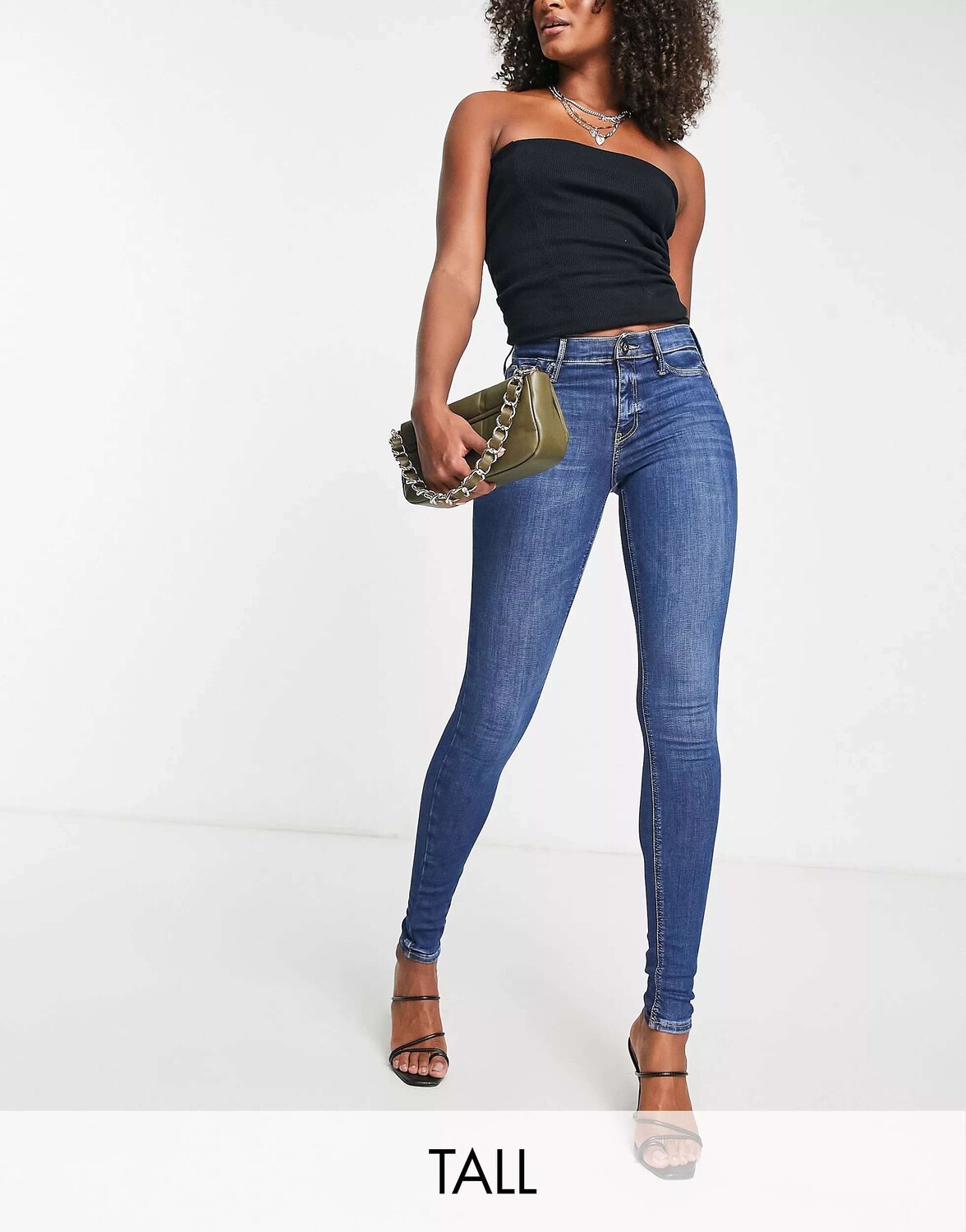 

Темно-синие джинсы скинни River Island Molly