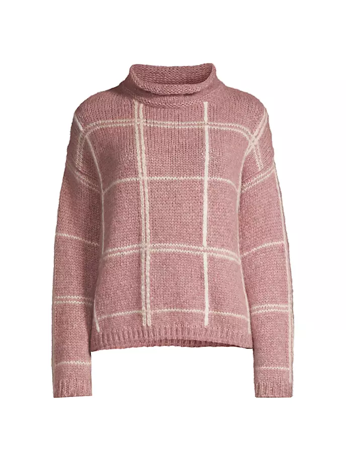 цена Клетчатый свитер из смеси альпаки Rosso35, цвет powder pink