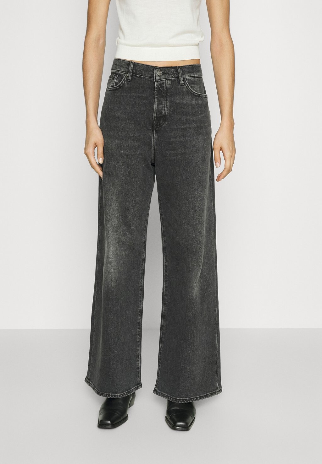 

Джинсы-клеш ZOEY LICORICE 7 for all mankind, черный
