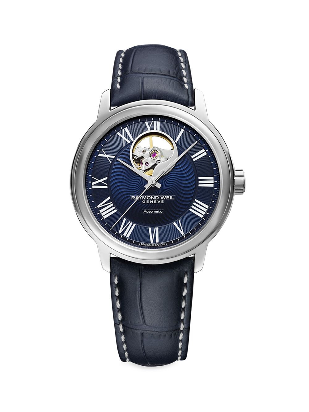 

Часы Maestro Balance Wheel с кожаным ремешком Raymond Weil, синий