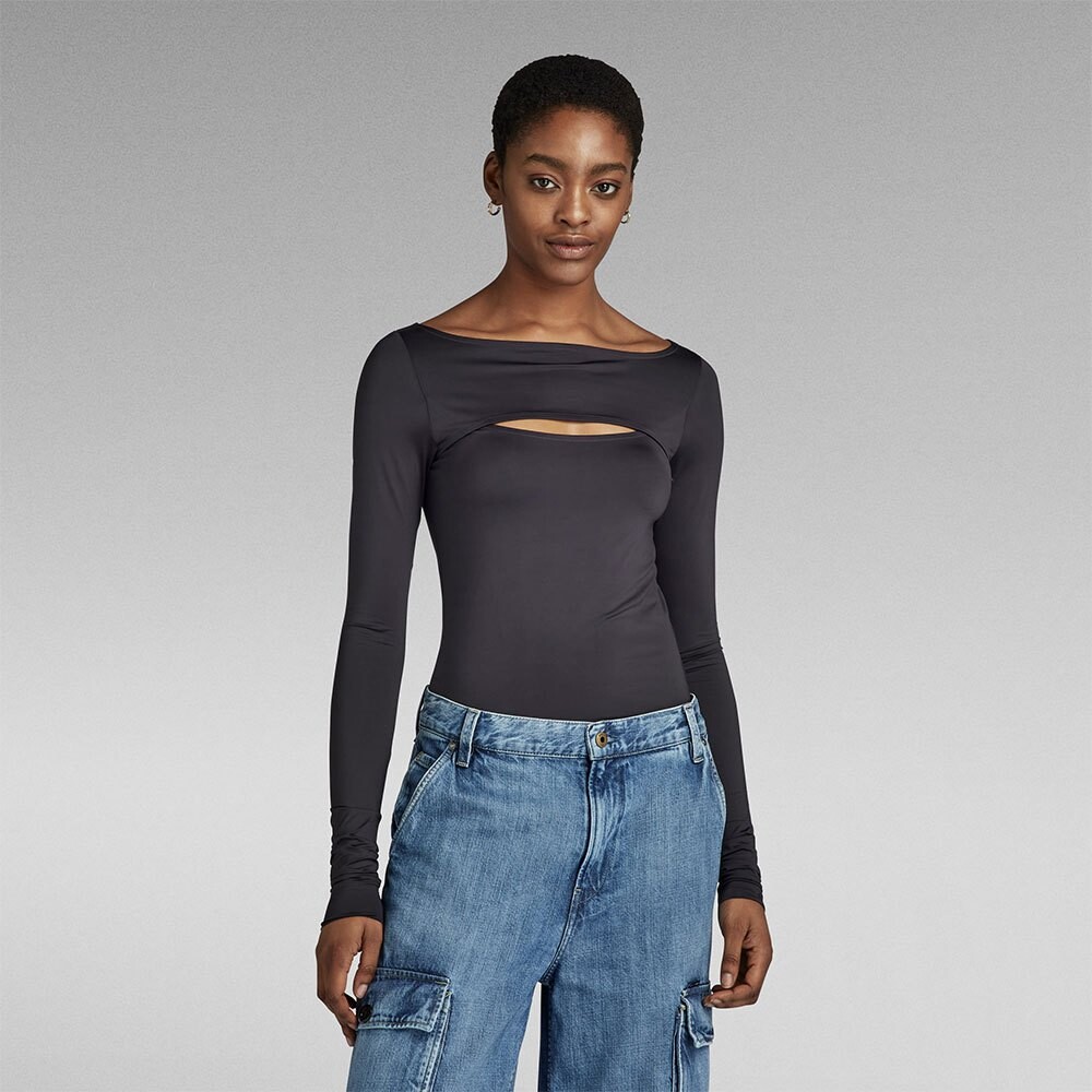 

Футболка с длинным рукавом G-Star Cut-Out Slim Boat T, серый