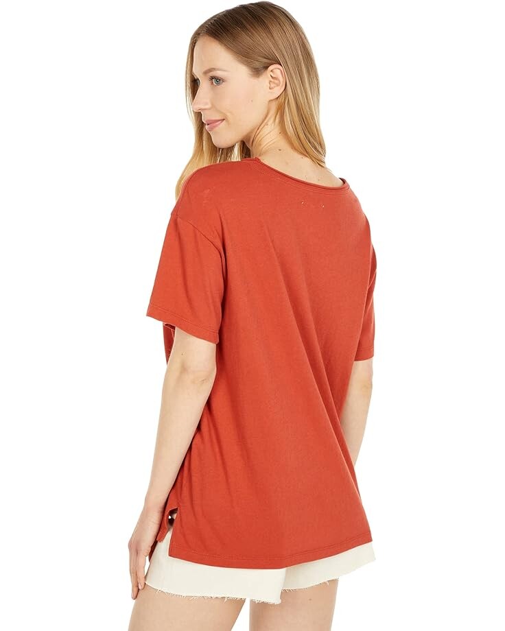 

Футболка Madewell Softfade Cotton Oversized Pocket Tee, цвет Russet