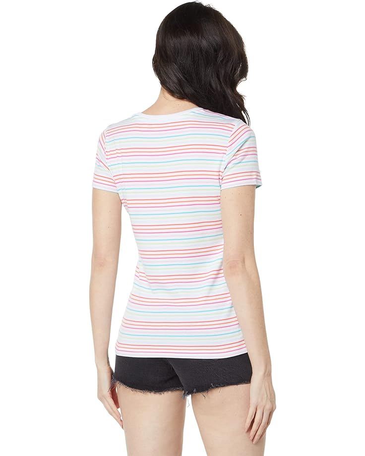 

Футболка Vineyard Vines Striped Short Sleeve Crew Neck Simple Tee, цвет Coral Stripe/Multi