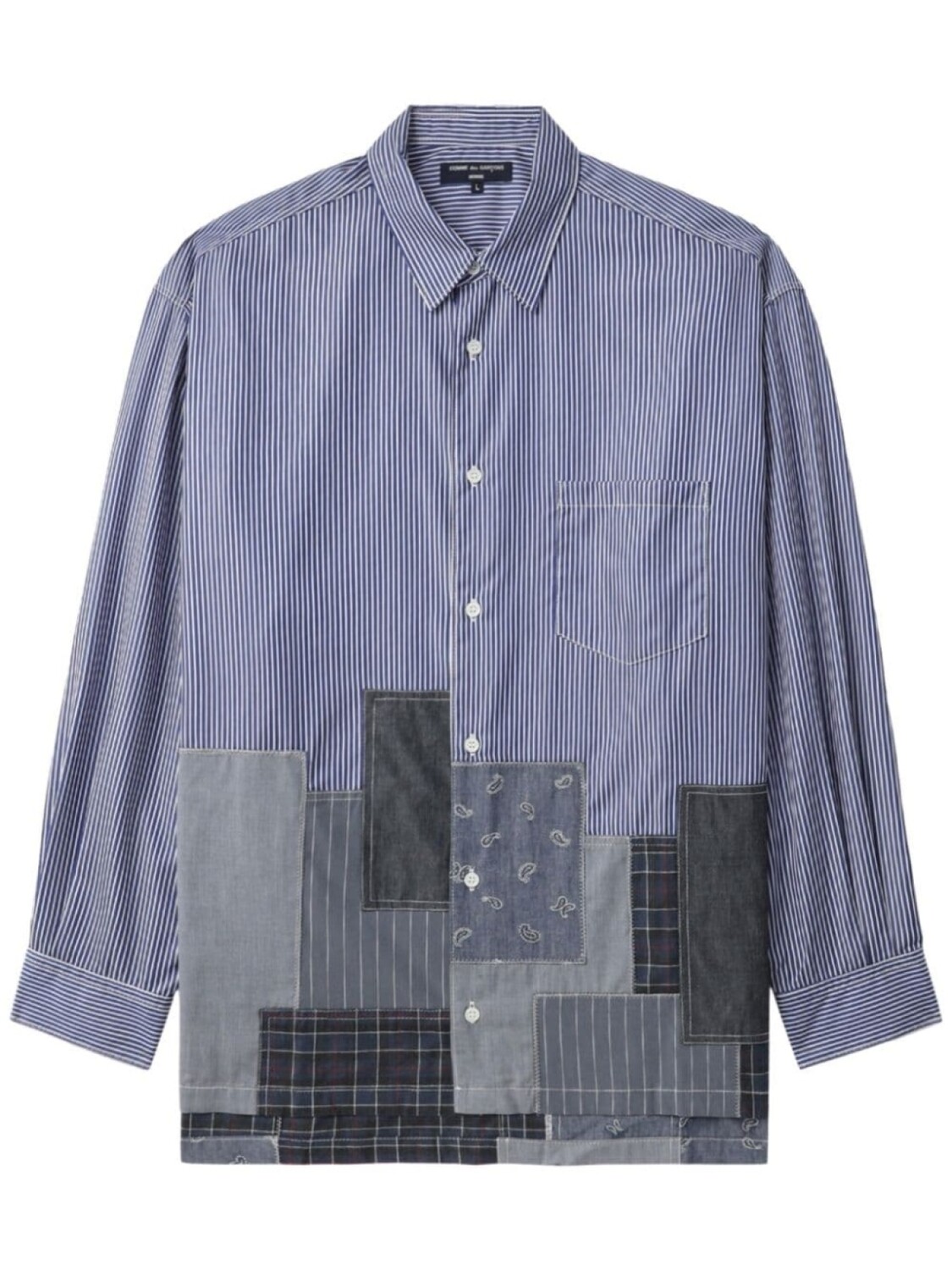 

Comme des Garçons Homme рубашка в технике пэчворк, синий