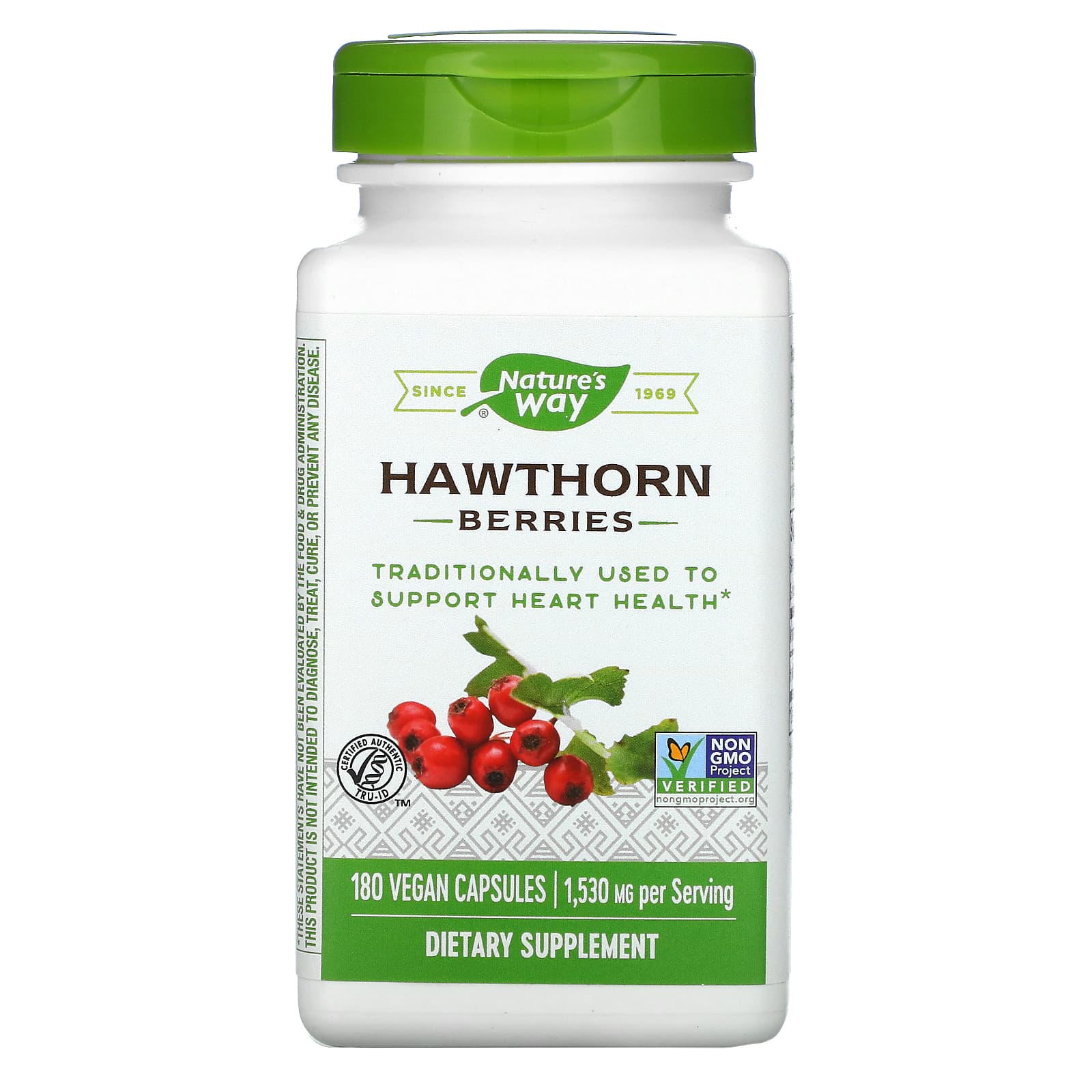 цена Nature's Way Hawthorn Berries 510 mg 180 Vegetarian Capsules