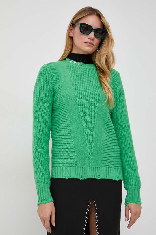 Свитер из смесовой шерсти Patrizia Pepe, зеленый свитер patrizia pepe размер 40 бежевый