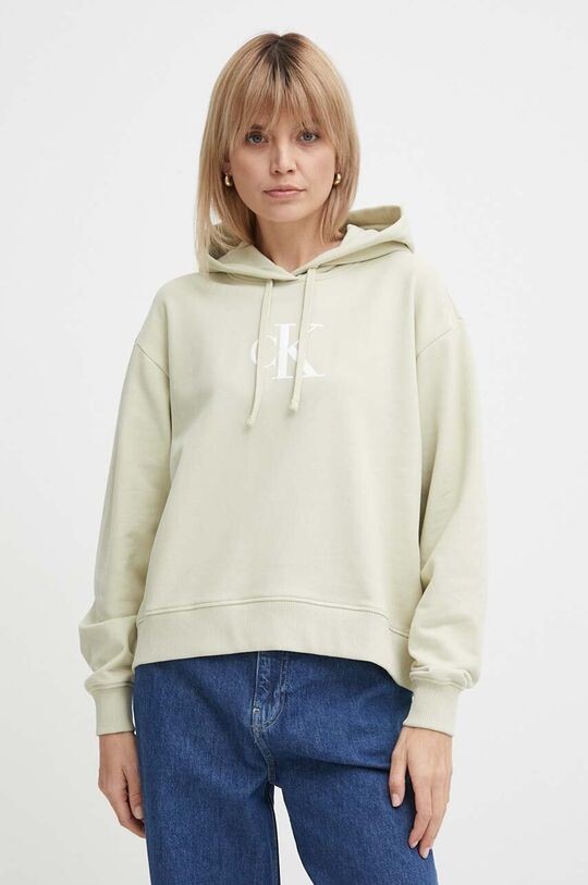 

Хлопковая толстовка Calvin Klein Jeans, зеленый