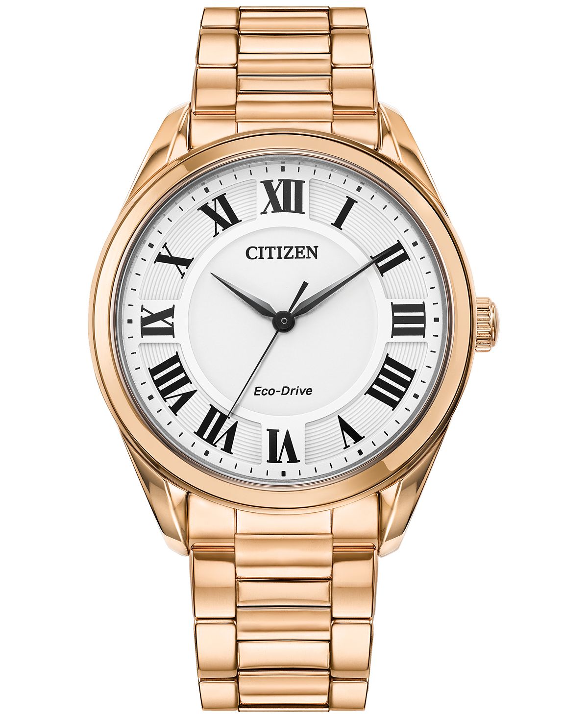 цена Женские часы Eco-Drive Arezzo из нержавеющей стали с браслетом цвета розового золота, 35 мм Citizen, золотой