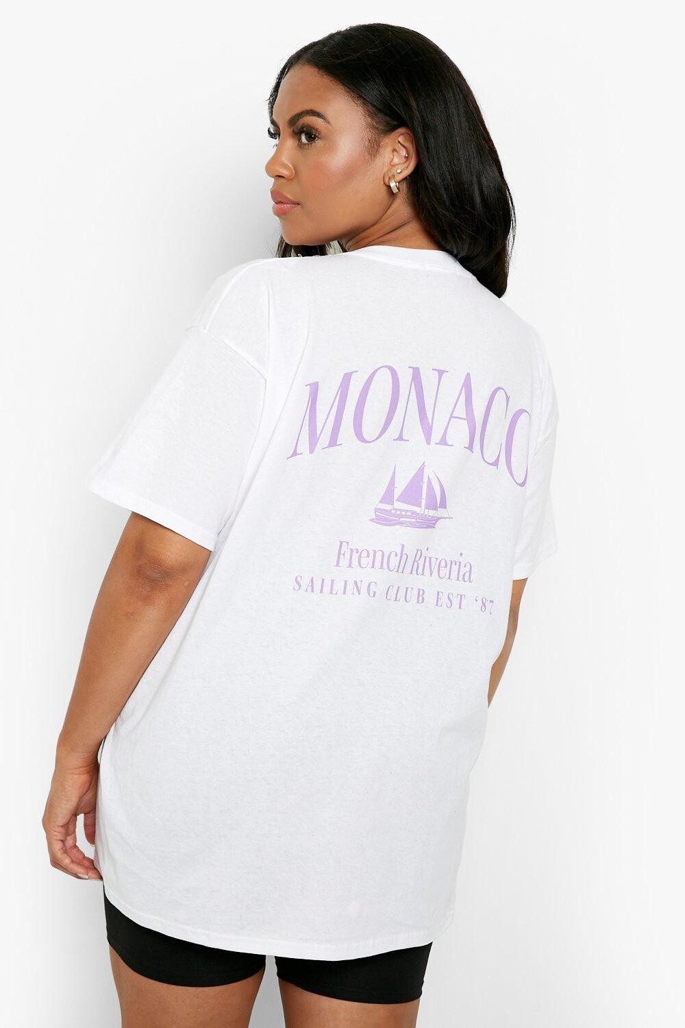 

Футболка оверсайз с графикой plus monaco Boohoo, белый