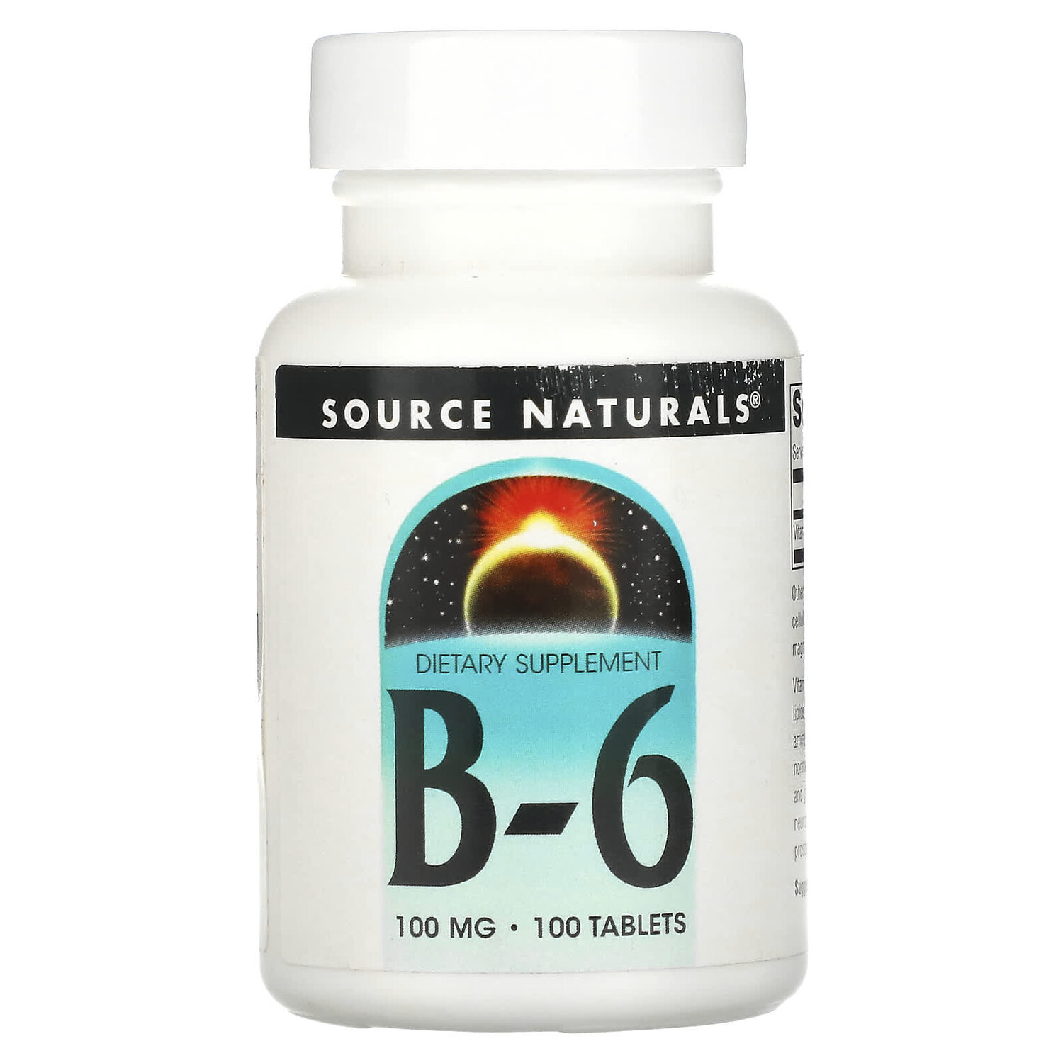 

Витамин B6, 100 мг, 100 таблеток, Source Naturals