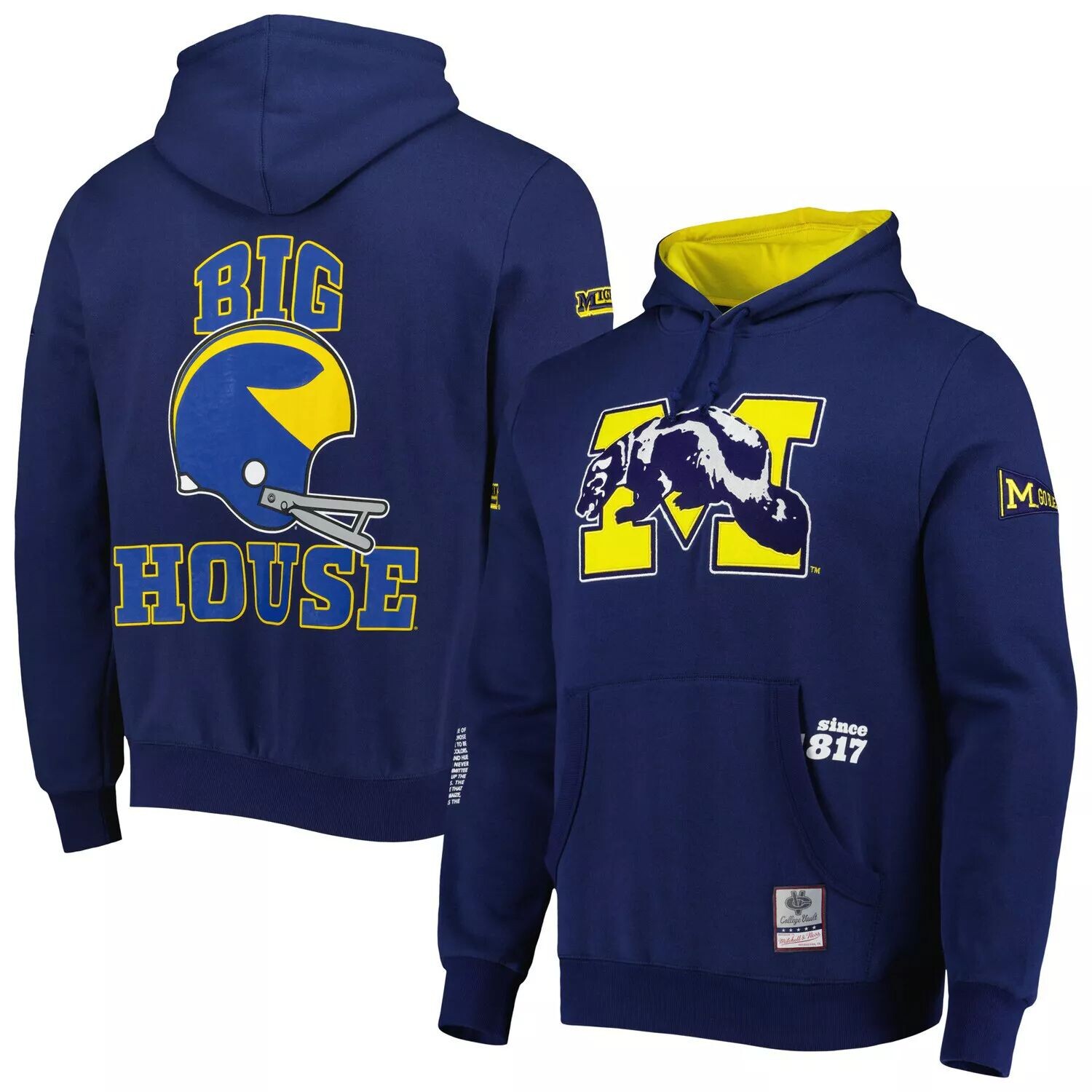 

Мужской пуловер с капюшоном Mitchell & Ness Navy Michigan Wolverines Team Origins