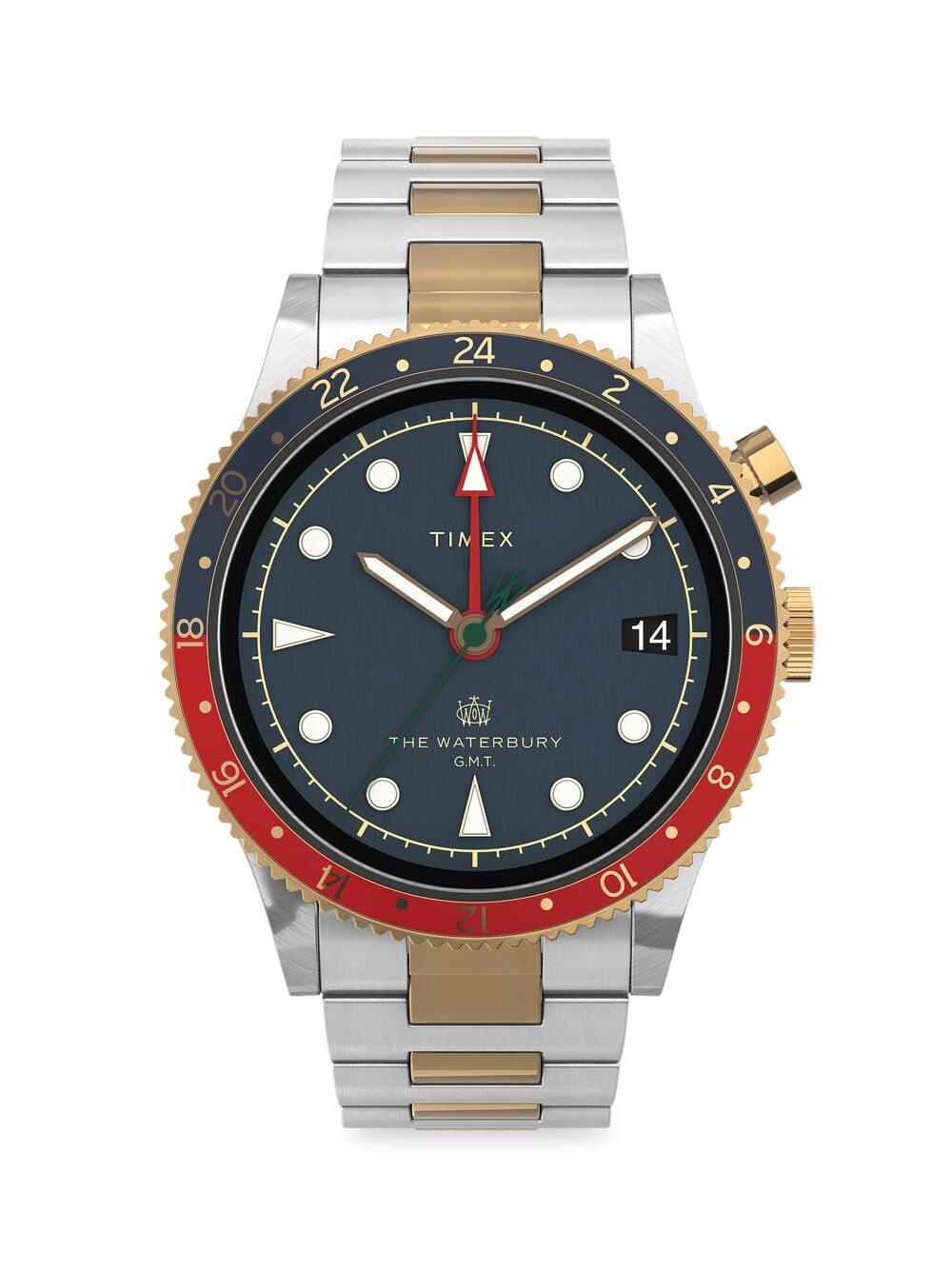 

Традиционные часы Waterbury GMT из нержавеющей стали Timex, серебряный
