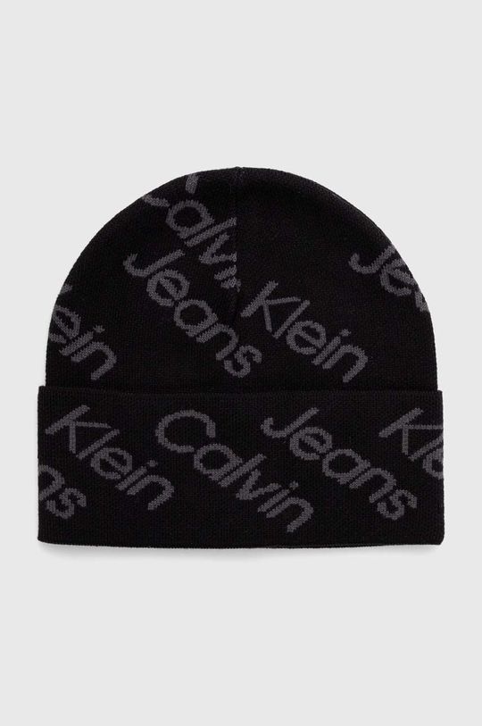 Хлопчатобумажная шапка Calvin Klein Jeans, черный