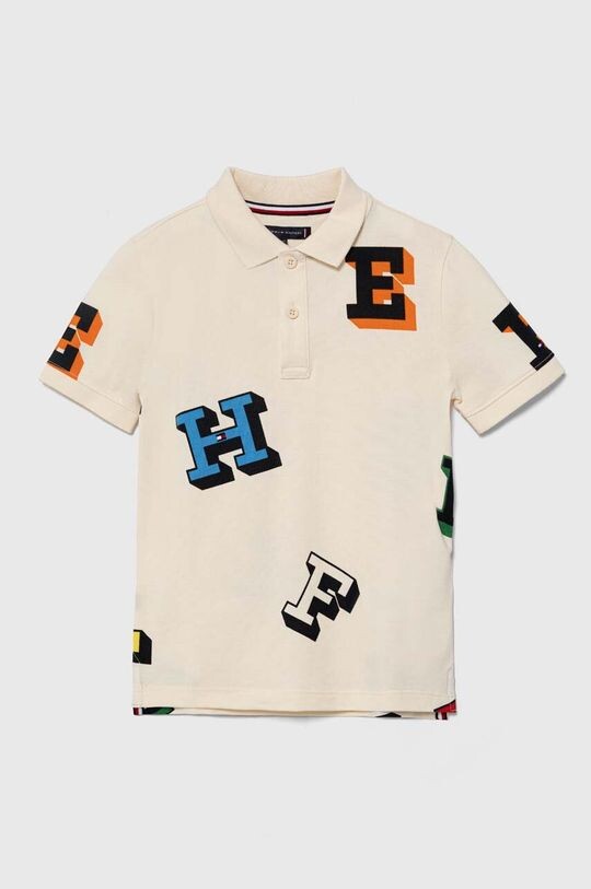 

Рубашка-поло из детской шерсти Tommy Hilfiger, бежевый