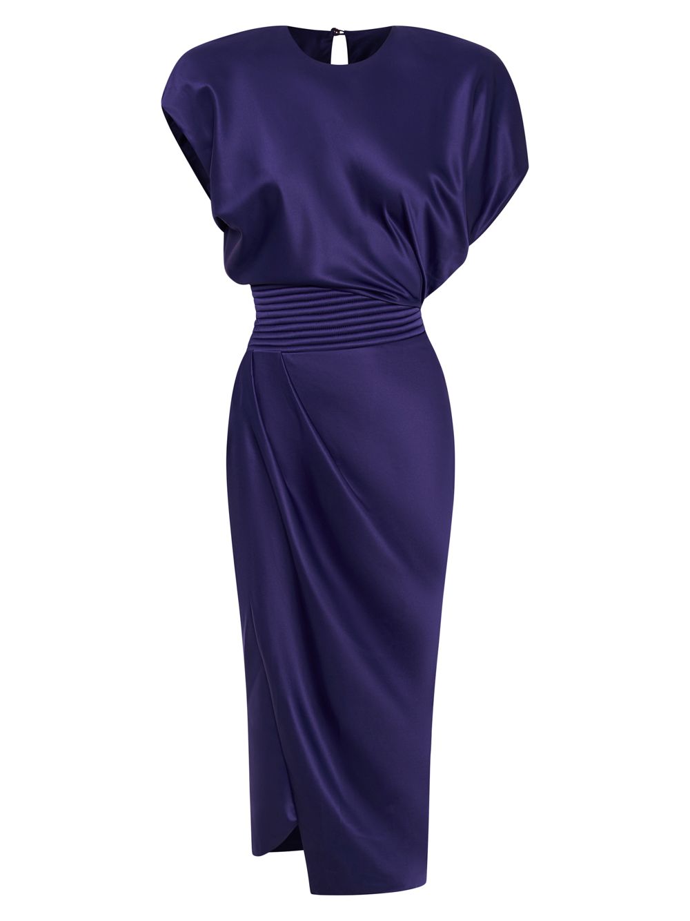 цена Асимметричное атласное платье миди Bond со складками ZHIVAGO
