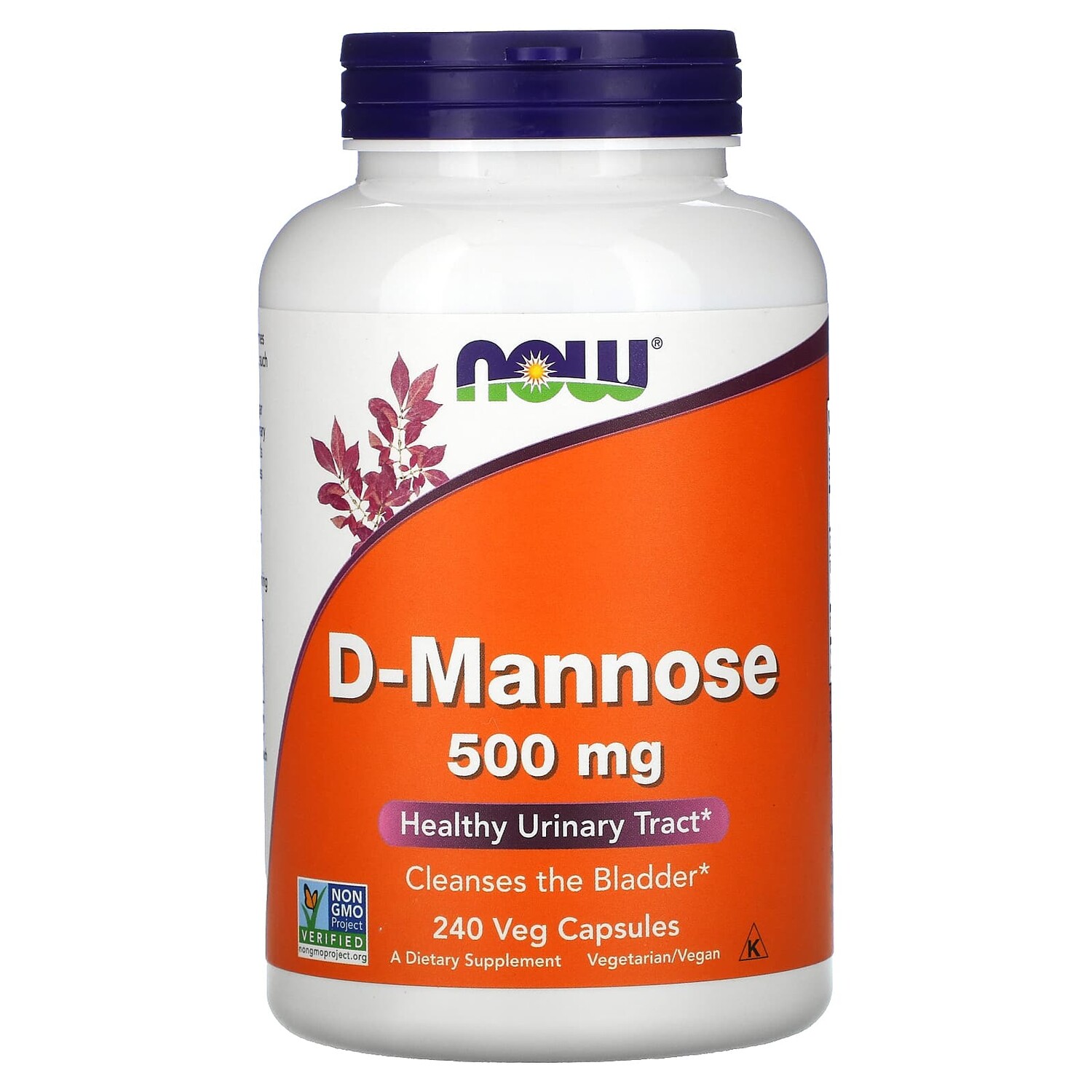 

D-манноза, 500 мг, 240 вегетарианских капсул, NOW Foods