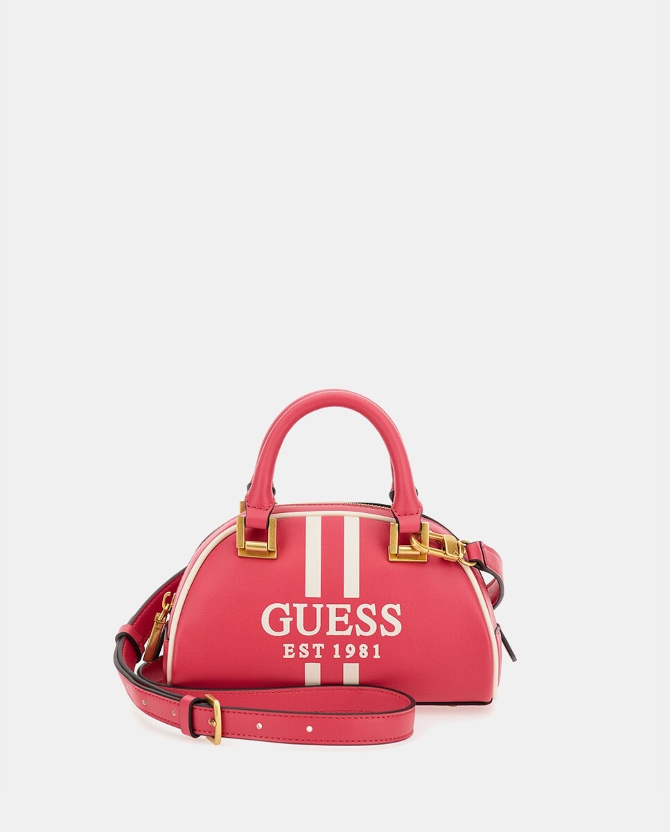 

Маленький овальный клатч розового цвета с принтом логотипа Mildred Guess, розовый