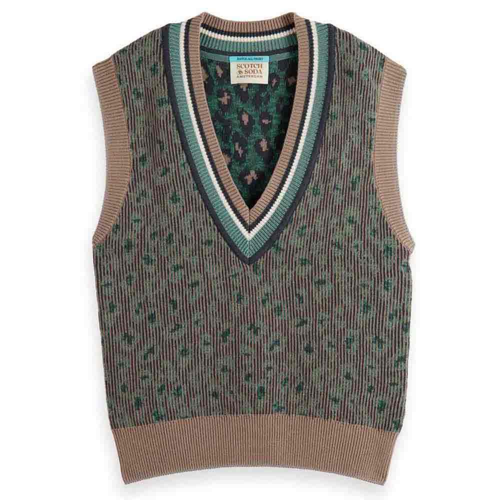 

Жилет Scotch & Soda Animal Jacquard Spencer, зеленый