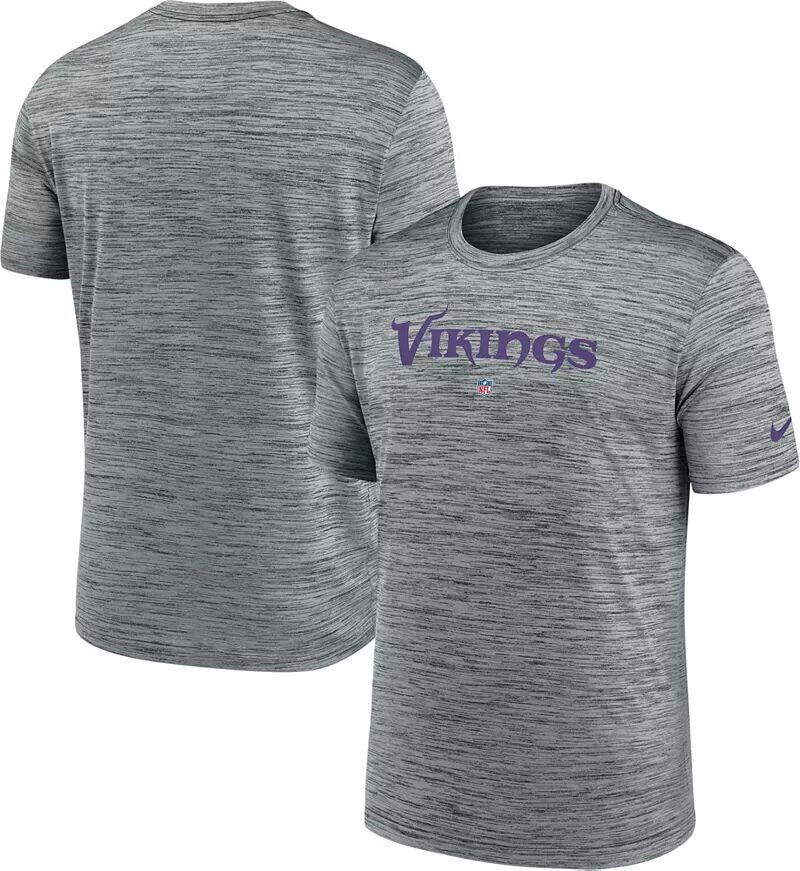 

Мужская серая футболка Nike Minnesota Vikings Sideline Velocity