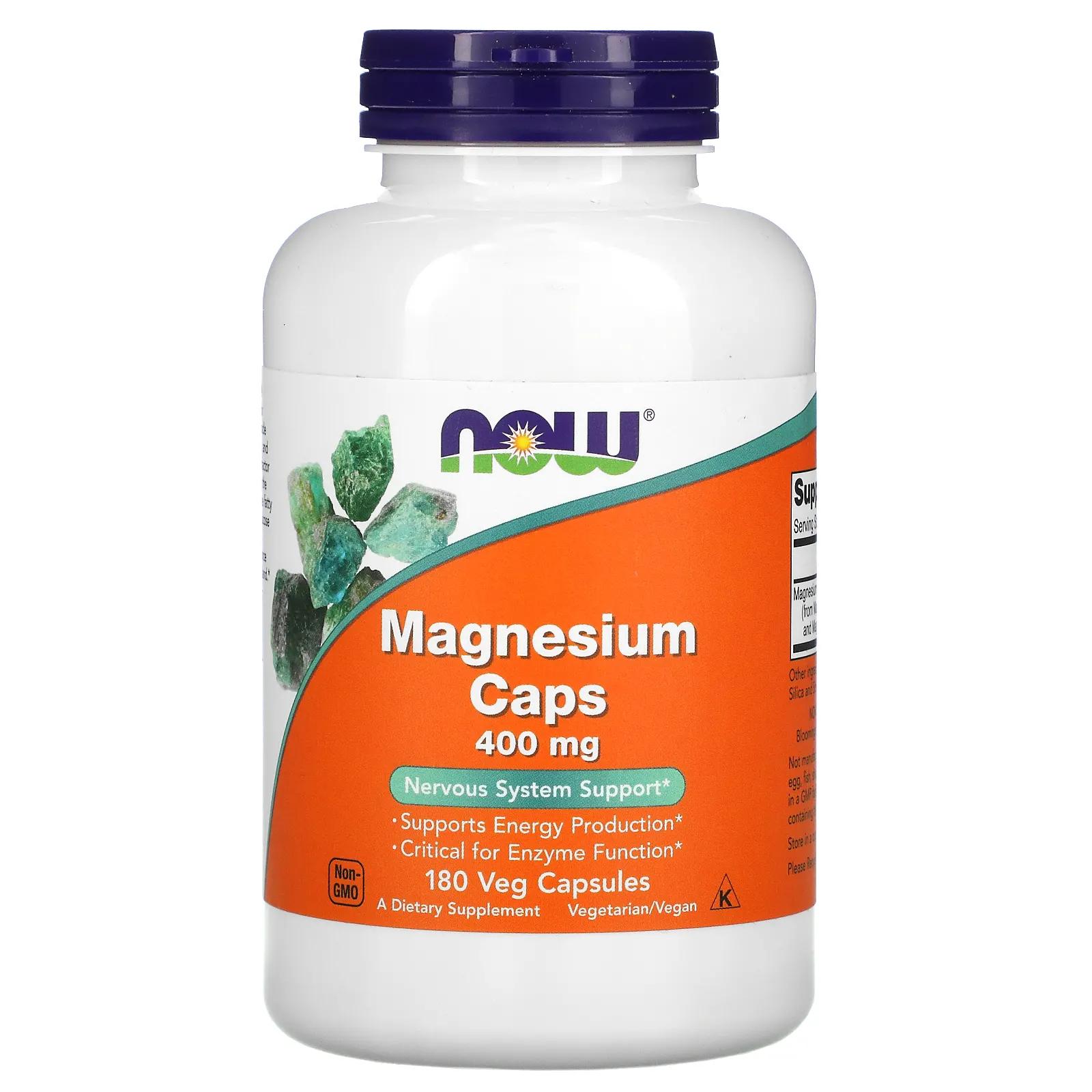 Now Foods Magnesium Caps 400 mg 180 Capsules