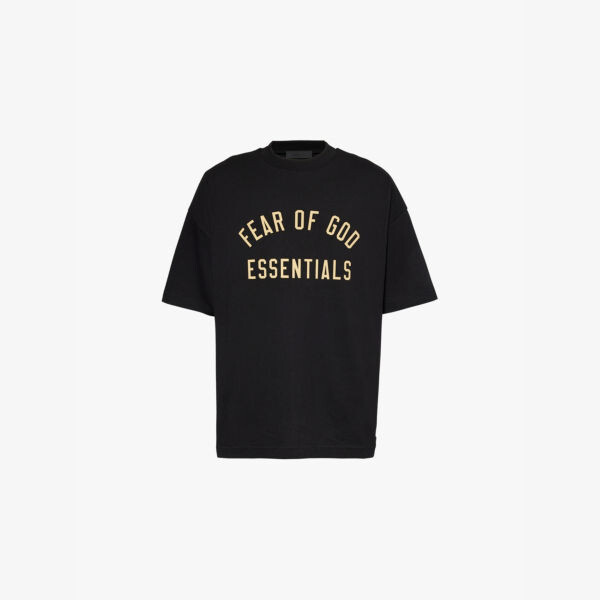 

Футболка свободного покроя из хлопкового джерси с фирменным принтом Fear Of God Essentials, черный