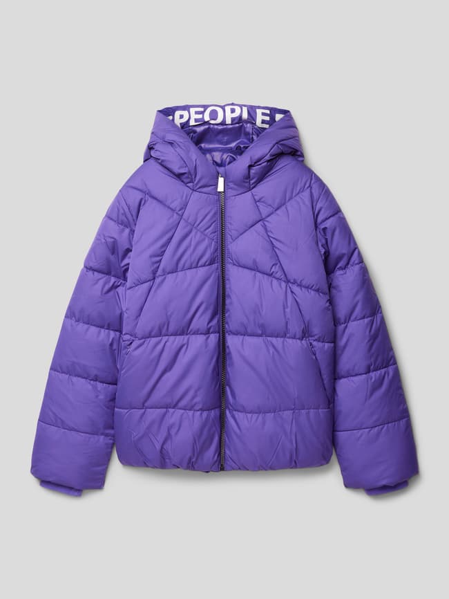 Стеганая куртка с капюшоном с эффектным принтом s.Oliver, фиолетовый стеганая куртка с капюшоном zara kids пурпурно фиолетовый