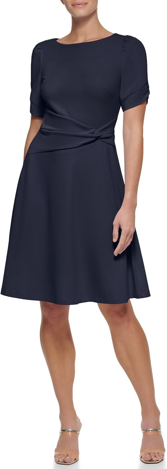 

Платье с объемными рукавами DKNY, темно-синий