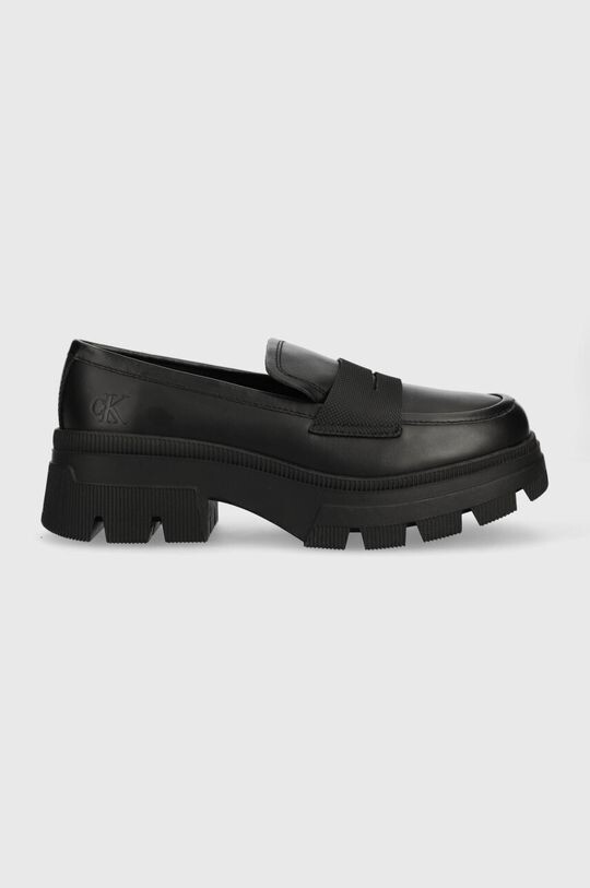 

ЛОФЕРЫ CHUNKY COMBAT LOAFER WN кожаные мокасины Calvin Klein Jeans, черный