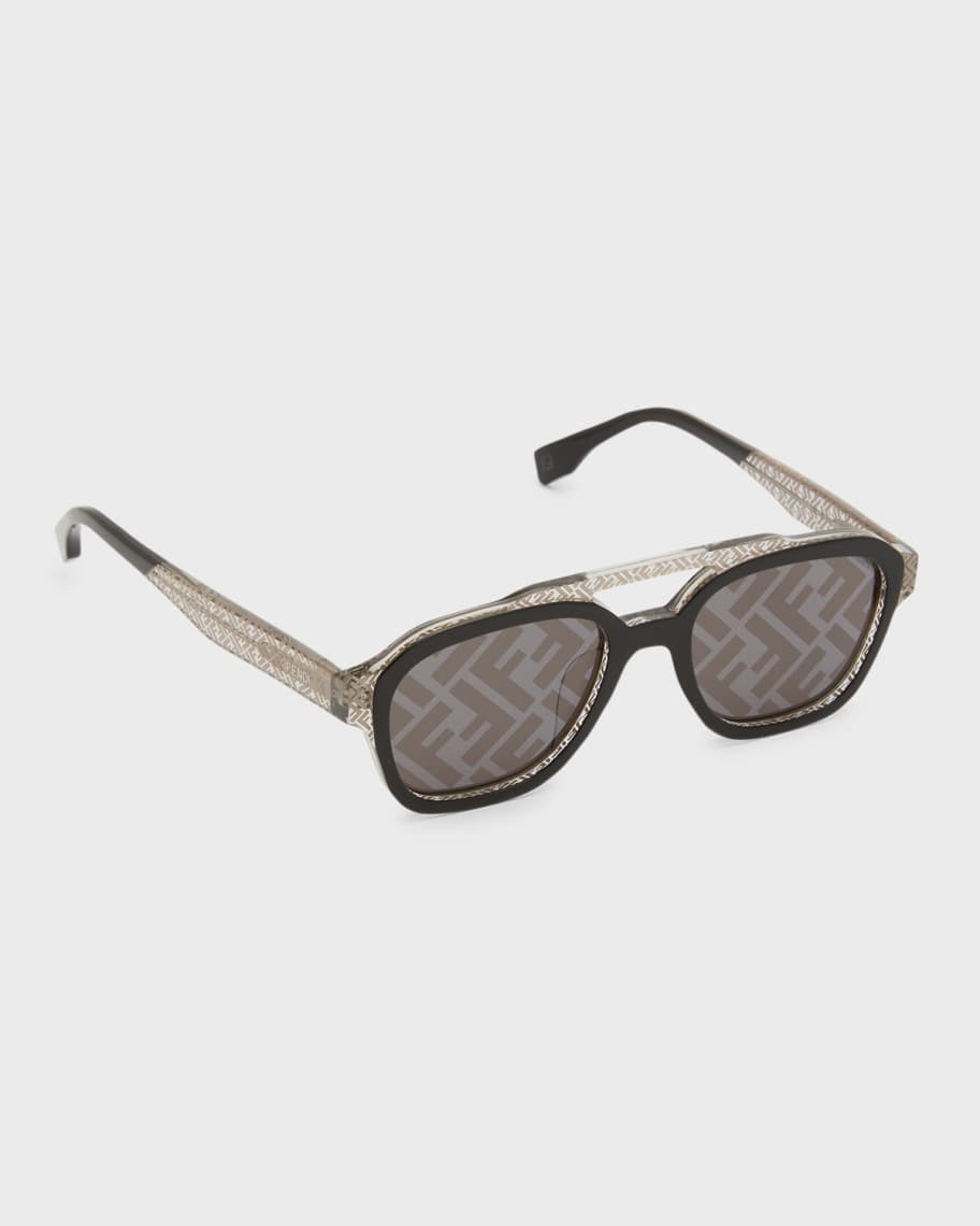 

Мужские солнцезащитные очки Monogram из ацетата с двойной перемычкой Fendi