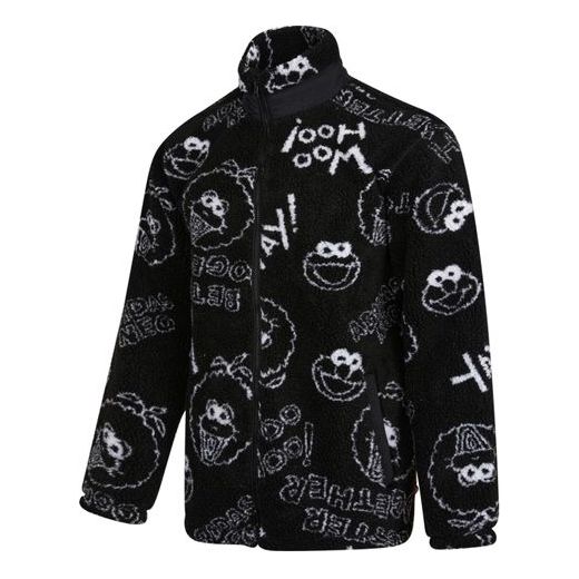 цена Куртка adidas neo x SESAME STREET Crossover Limited Full Print Polar Fleece Long Sleeves Jacket Black, черный