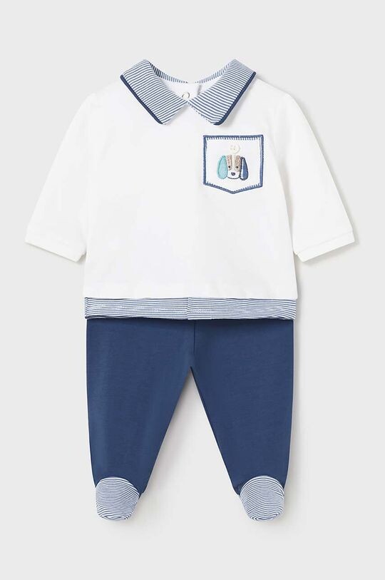 

Детский комплект из смесового льна Mayoral Newborn, темно-синий