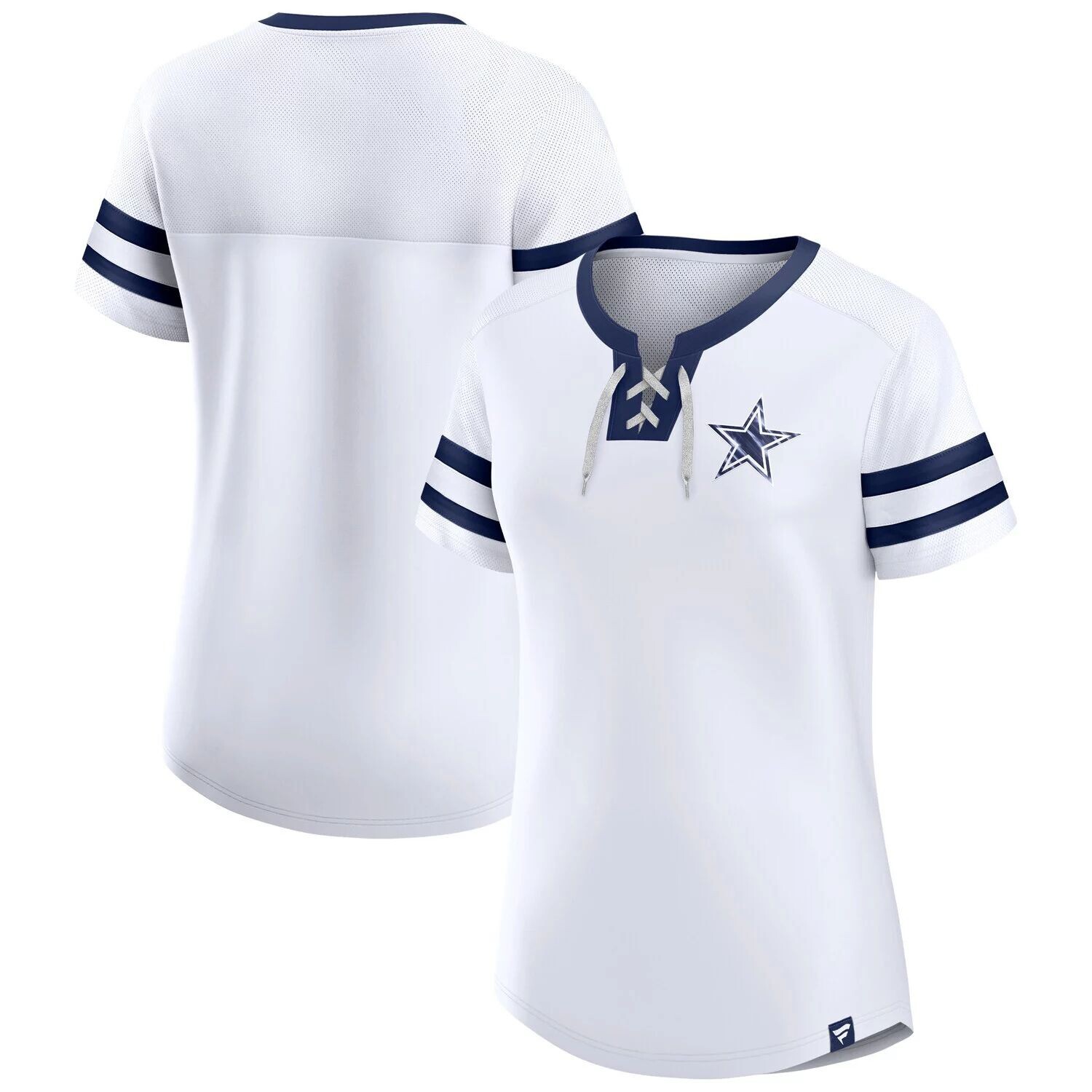 

Женская белая футболка Fanatics Dallas Cowboys Sunday Best на шнуровке Fanatics