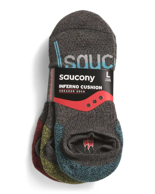 

3 пары носков-кроссовок Inferno Cushion Saucony, цвет Charcoal
