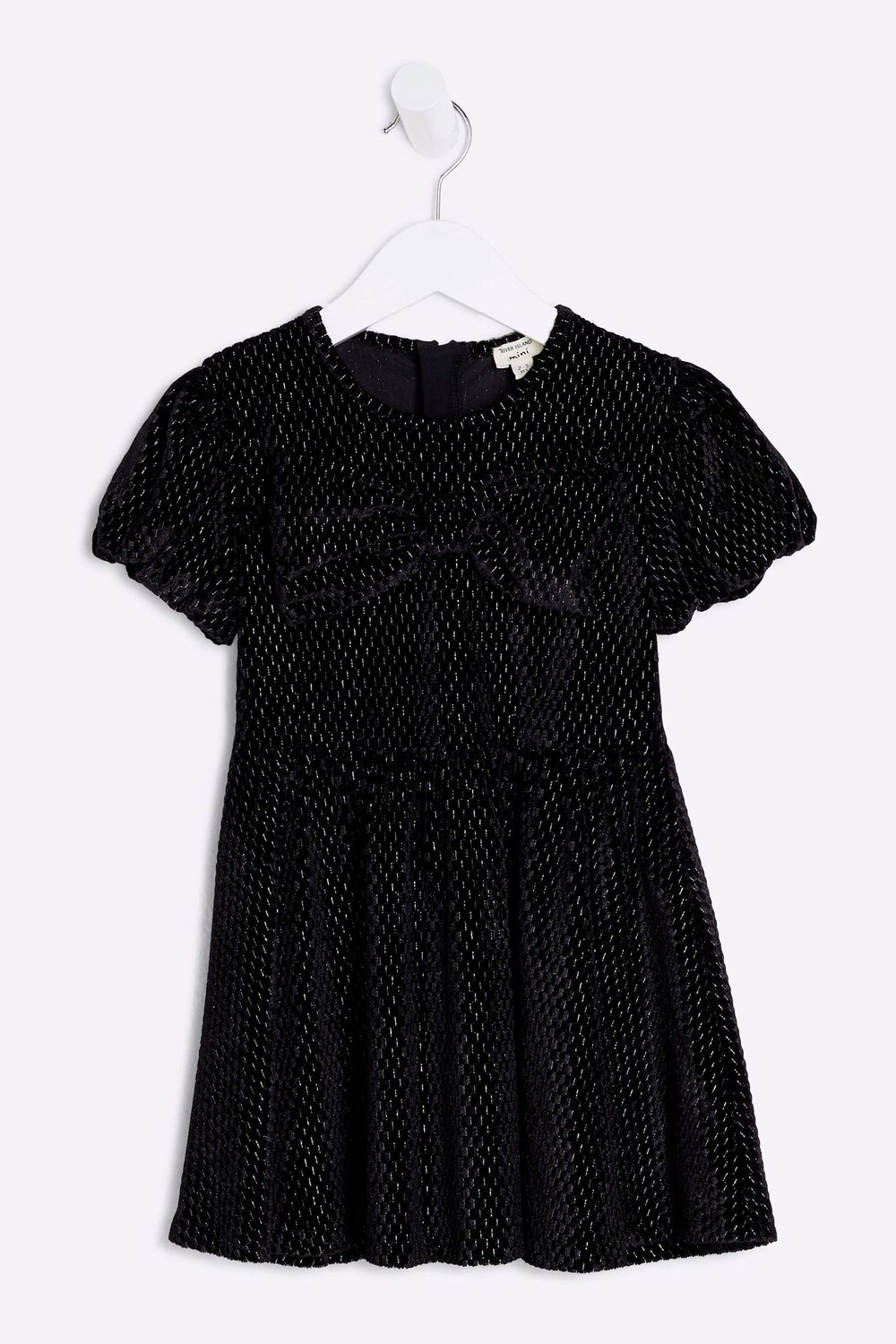 

Платье для девочек из 100% хлопка с бархатным бантом River Island, черный
