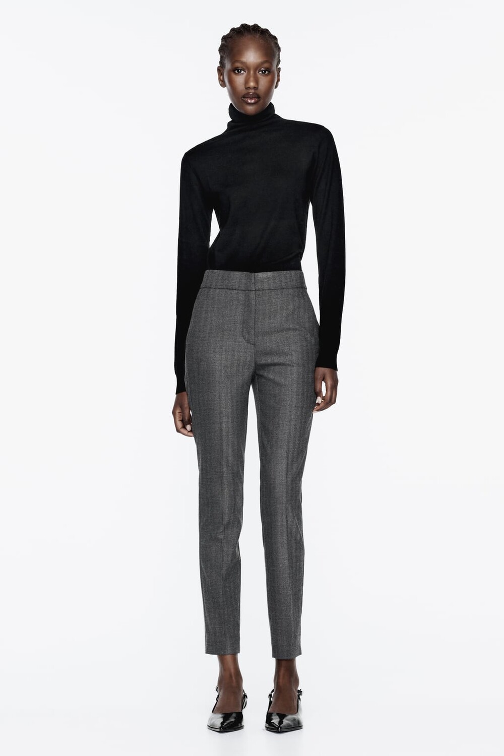 

Брюки-джоггеры на талии ZARA, серый