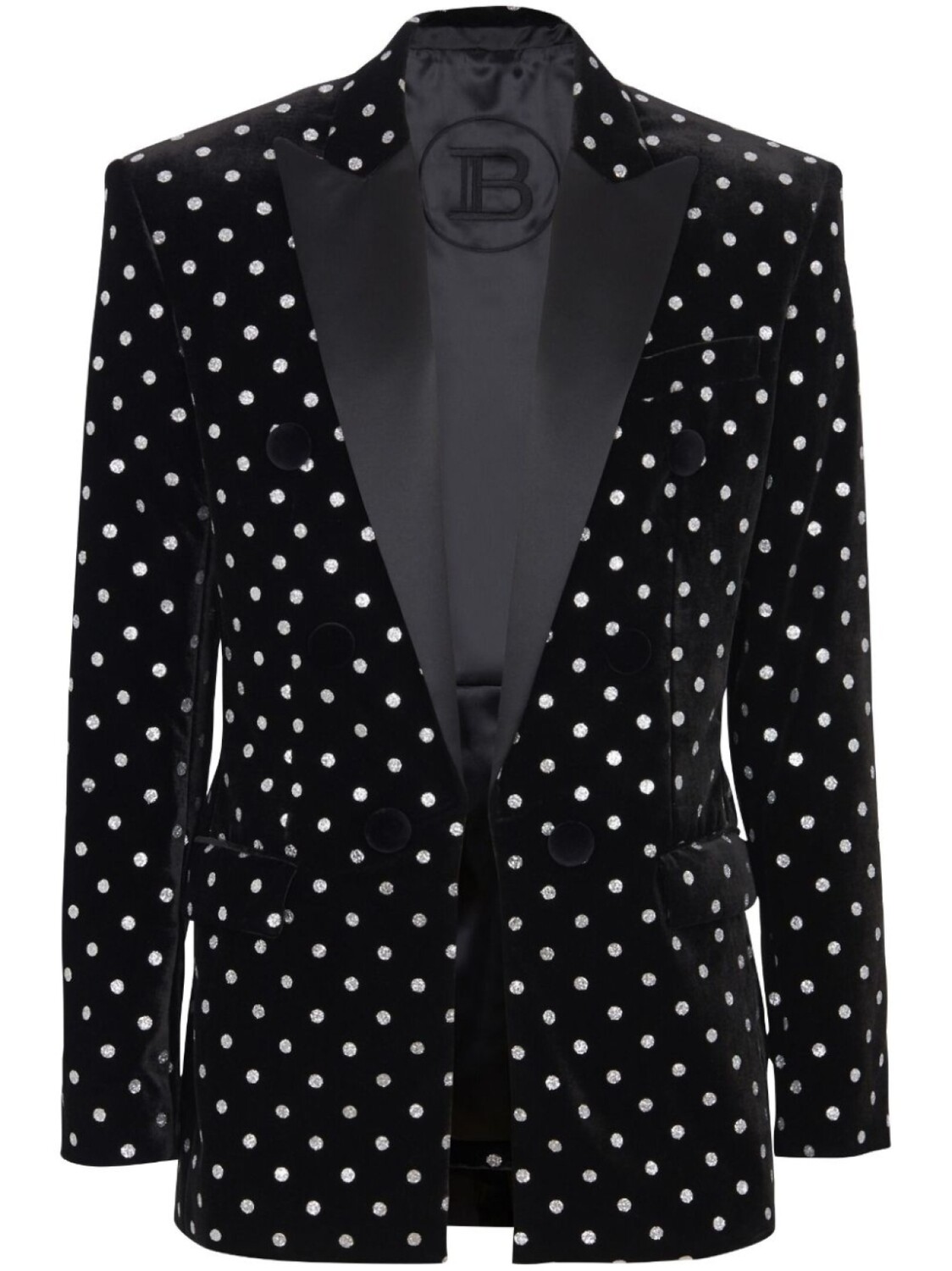 

Balmain однобортный пиджак с блестками, черный